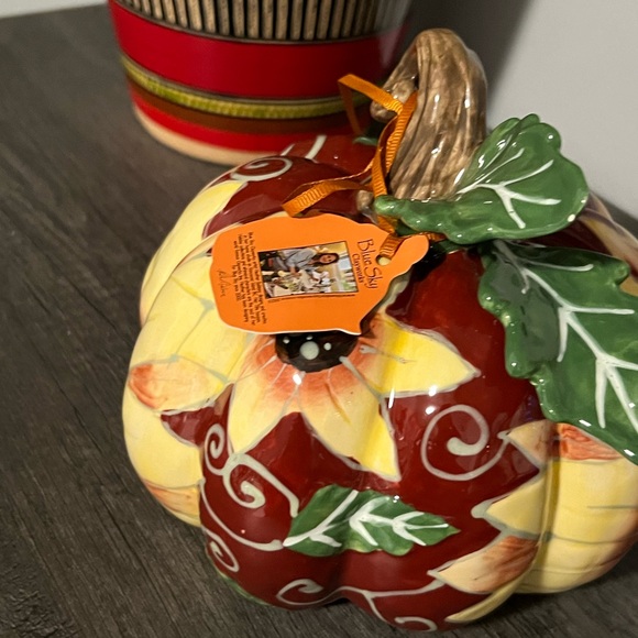 Autumn Harvest Sunflower Ceramic Pumpkin - Picture 5 of 5